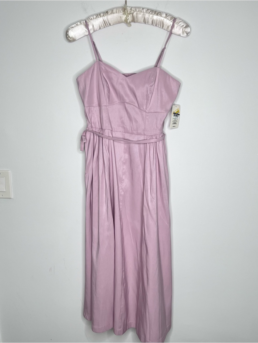 NWT A New Day Women Bow Belt Midi Dress Pink Size M 2 Pockets - Picture 4 of 14